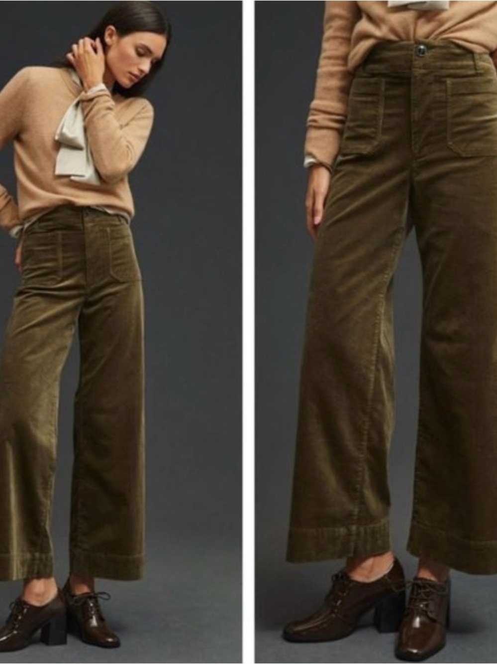 NWT Anthropologie Maeve The Collette Cropped Wide Leg Corduroy Pants Size 22W - Picture 2 of 7